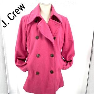 J. Crew pink Double breasted wool pea coat